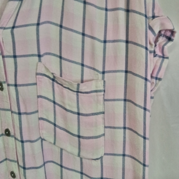 SONOMA Plaid Button Down Shirt Pink Blue Size Small - Picture 2 of 6